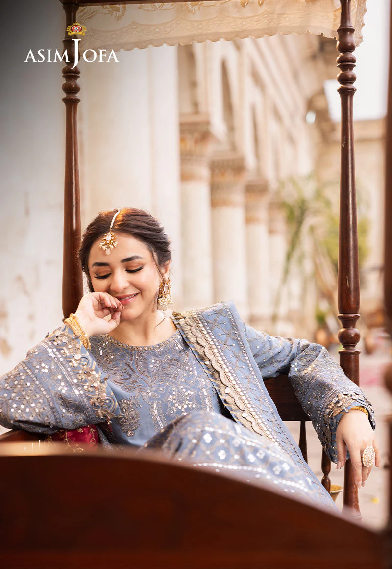 Asim Jofa Designers Limited Edition Ajced-12-Xs Embroidered Paper Cotton 3 Pcs - Image 9