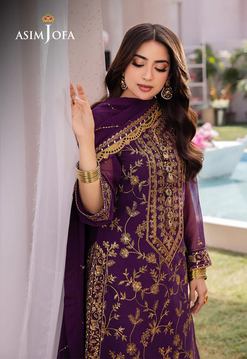 Asim Jofa Designers Limited Edition Ajcfd-08 Embroidered Chiffon 3 Pcs - Image 10