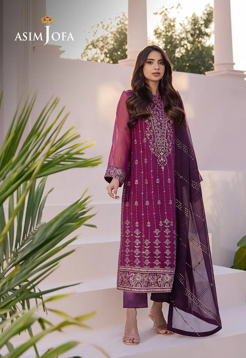 Asim Jofa Dhanak Rang PretAjcfb-19 Embroidered Chiffon Stitched 3 Pcs