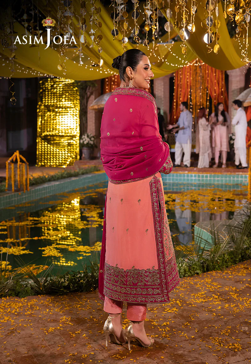 Asim Jofa Dastaan Pret Ajdab-28 Embroidered Chiffon Stitched 3 Pcs - Image 2