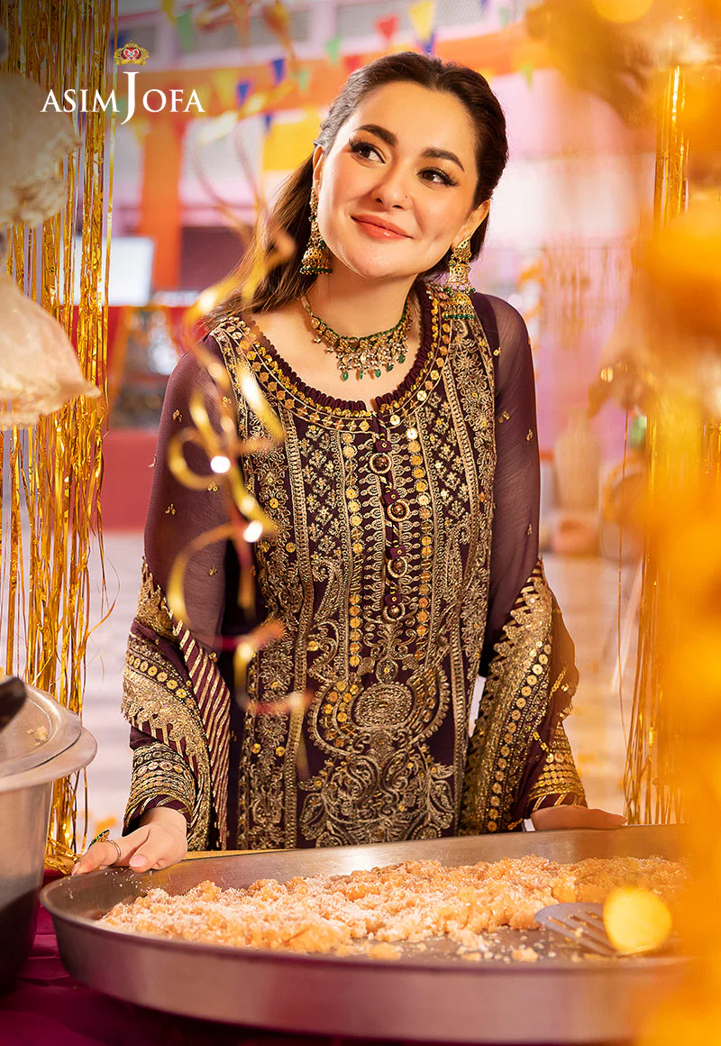 Asim Jofa Dastaan Pret Ajdap-21 Embroidered Chiffon Stitched 3 Pcs - Image 11