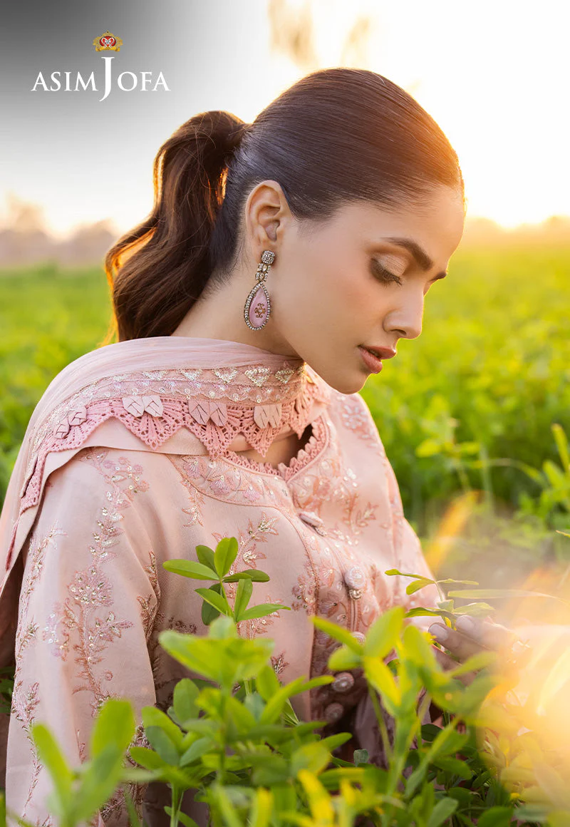 Asim Jofa Luxury Lawn 25 Ajell-15 Embroidered Lawn 3 Pcs - Image 8