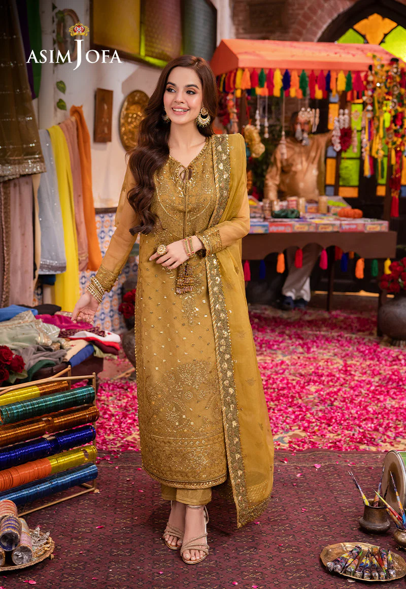 Asim Jofa Designers Limited Edition Ajemd-22 Embroidered Organza 3 Pcs - Image 2
