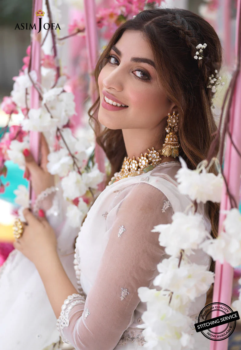 Asim Jofa Festive Eid 2021 Ajfc-01 Embroidered Organza 3 Pcs - Image 5
