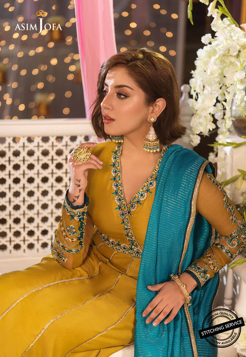 Asim Jofa Festive Eid 2021 Ajfc-07 Embroidered Organza 3 Pcs - Image 2