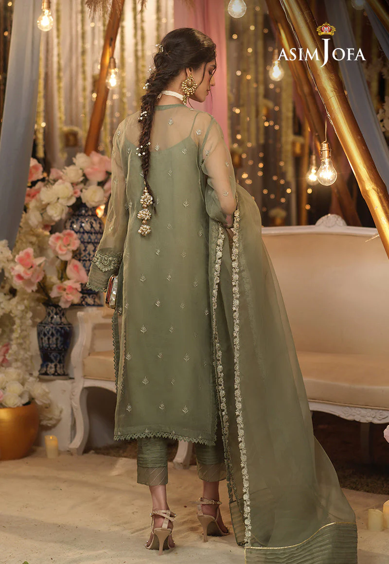 Asim Jofa Festive Eid 2021 Ajfc-17 Embroidered Organza 3 Pcs - Image 2