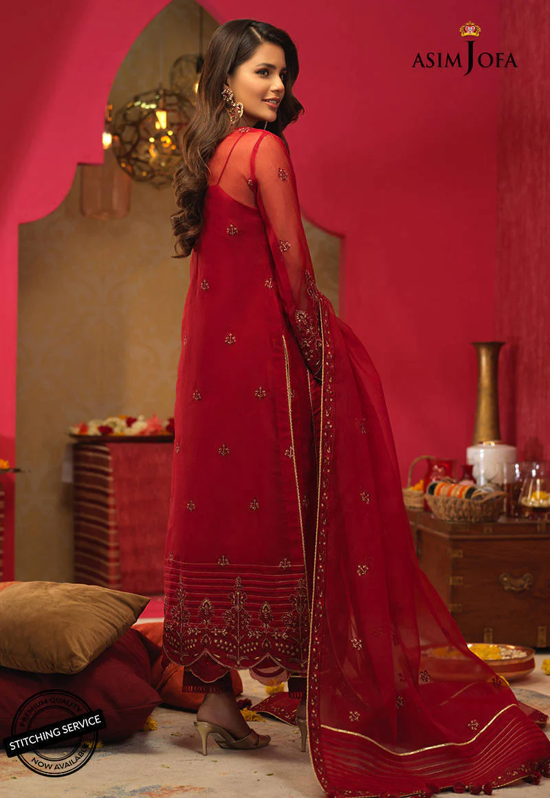 Asim Jofa Rung De Festive Coll-2021 Ajfc-21 Embroidered Organza 3 Pcs - Image 4