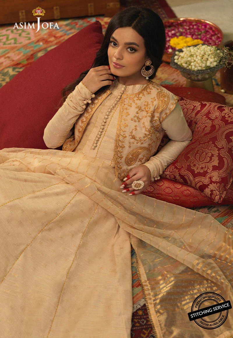 Asim Jofa Rung De Festive Coll-2021 Ajfc-37 Embroidered Woven Cotton Jacquard 3 Pcs - Image 2