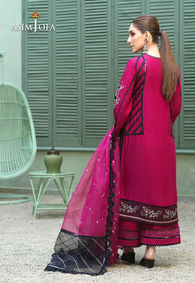 Asim Jofa Festive Jashn Ajfc-44 Embroidered Cotton Net 3 Pcs - Image 5