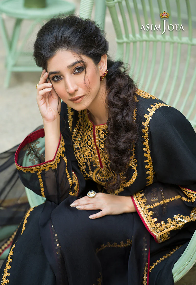 Asim Jofa Festive Jashn Ajfc-46 Embroidered Cotton Net 3 Pcs - Image 7