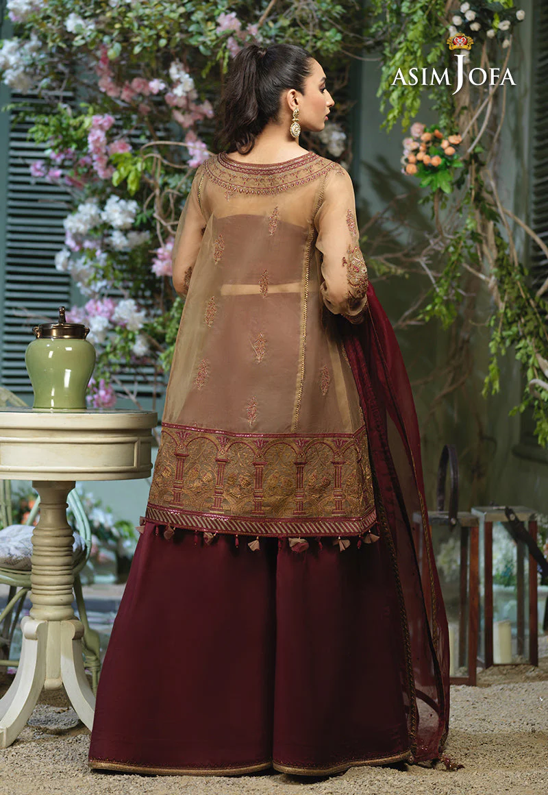 Asim Jofa Festive Jashn Ajfc-47 Embroidered Organza 3 Pcs - Image 2