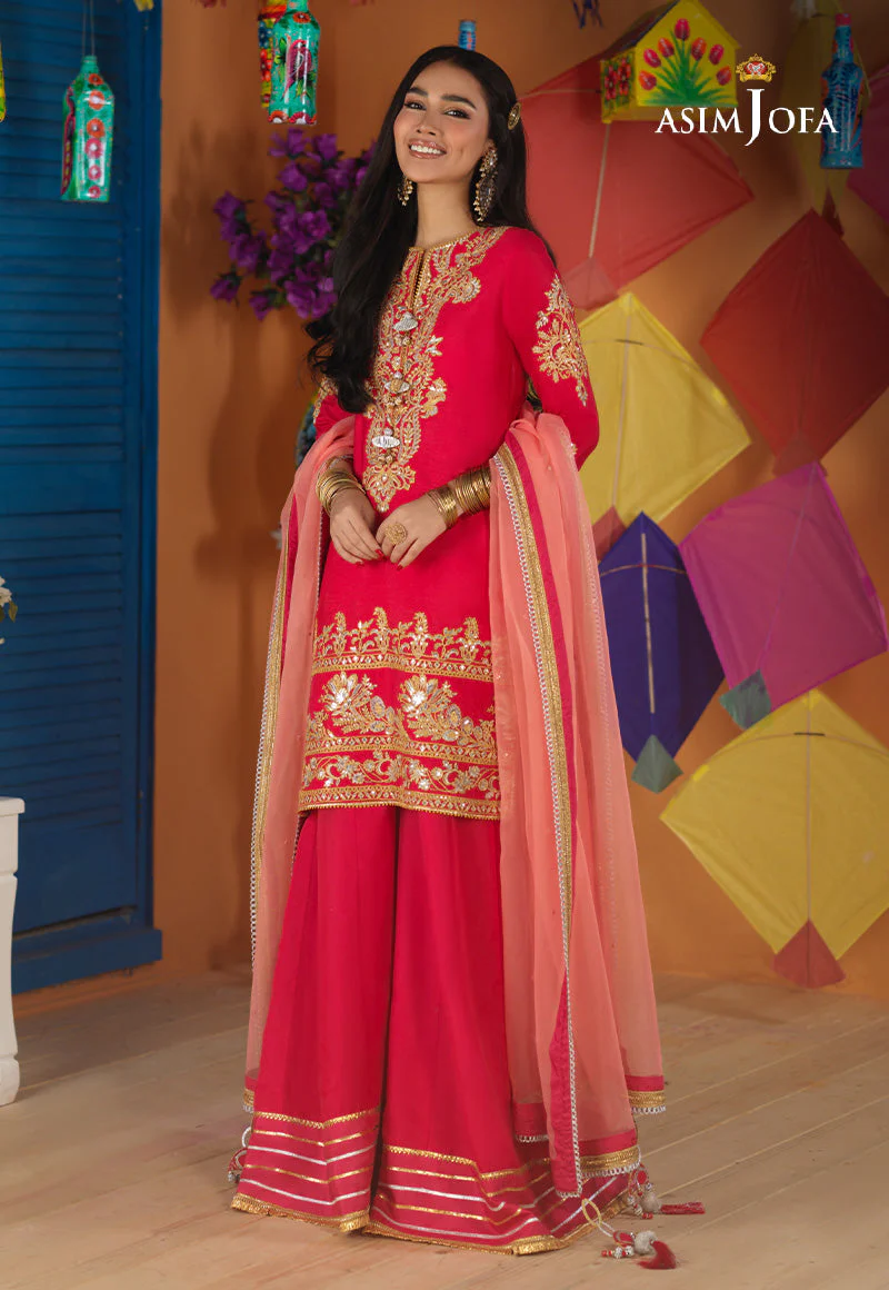 Asim Jofa Basant Festive Ajfc-60 Embroidered Cotton Net 3 Pcs - Image 5