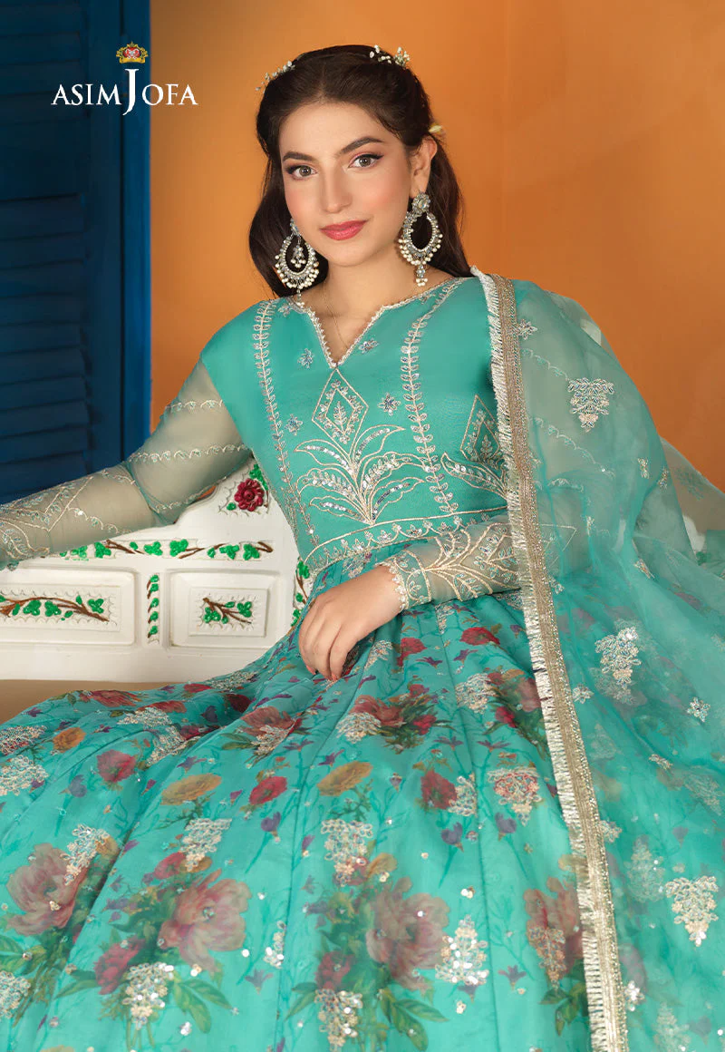 Asim Jofa Basant Festive Ajfc-62 Embroidered Organza 3 Pcs - Image 2
