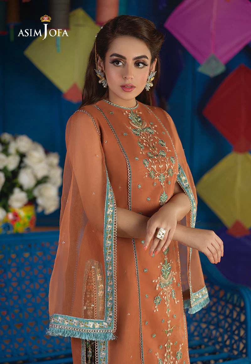 Asim Jofa Basant Festive Ajfc-64 Embroidered Organza 3 Pcs - Image 2