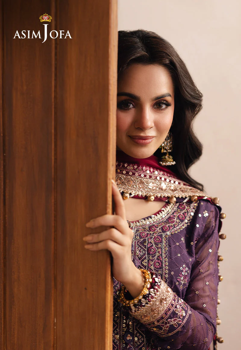 Asim Jofa Designers Limited Edition Ajhed-01 Embroidered Chiffon Stitched 3 Pcs - Image 9