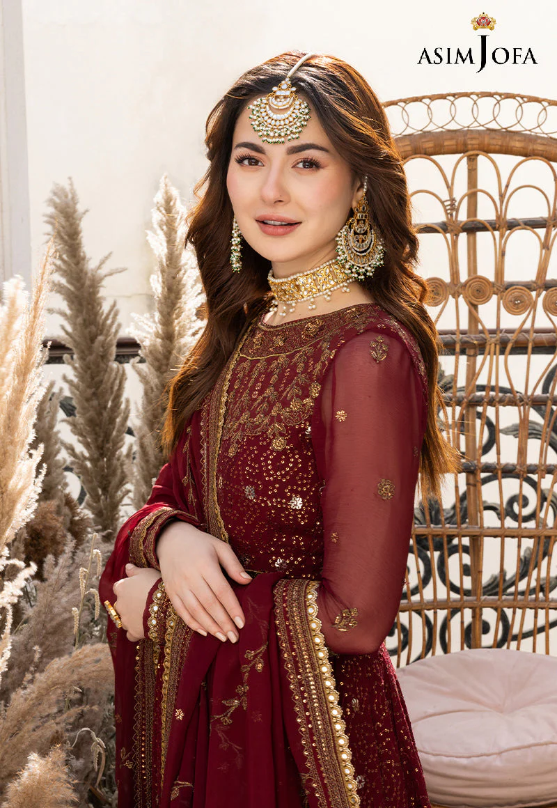 Asim Jofa RTW Luxury Pret '23 Ajhj-20 Embroidered Chiffon 3 Pcs - Image 7