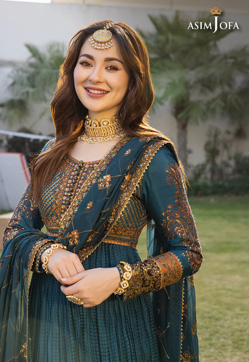 Asim Jofa Luxury Pret Ajhj-21 Designers Stitched Embroidered Cotton Silk 3 Pcs - Image 10