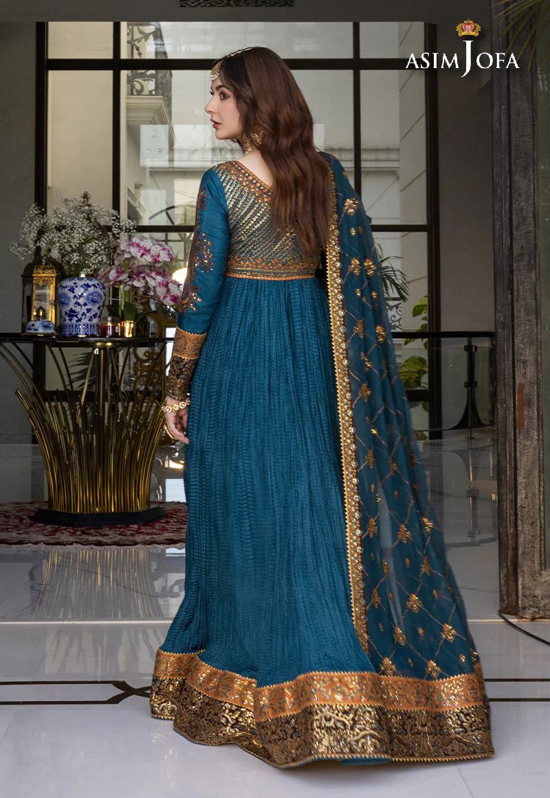 Asim Jofa Luxury Pret Ajhj-21 Designers Stitched Embroidered Cotton Silk 3 Pcs - Image 12