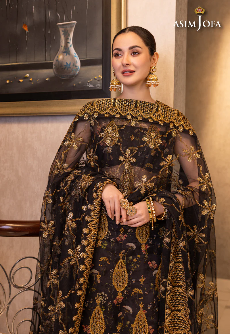 Asim Jofa RTW Luxury Pret '23 Ajhj-23 Embroidered Organza 3 Pcs - Image 10