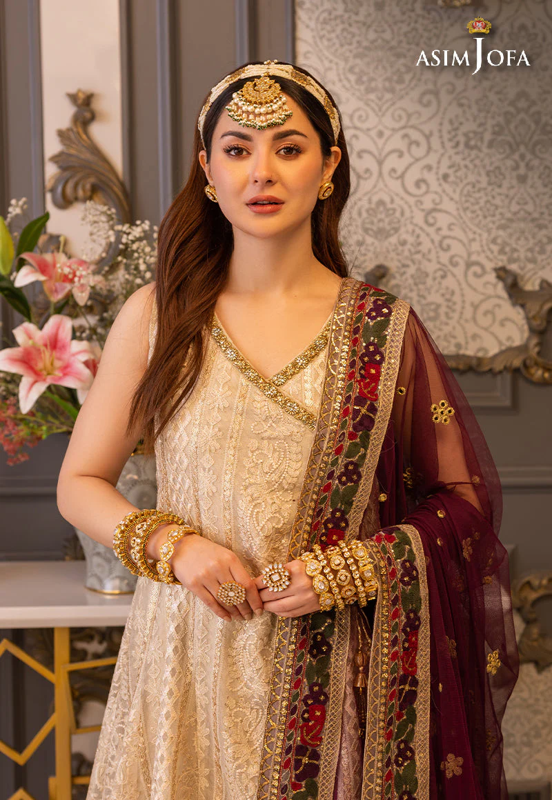 Asim Jofa RTW Luxury Pret '23 Ajhj-24 Embroidered Khaddi Net 3 Pcs - Image 9