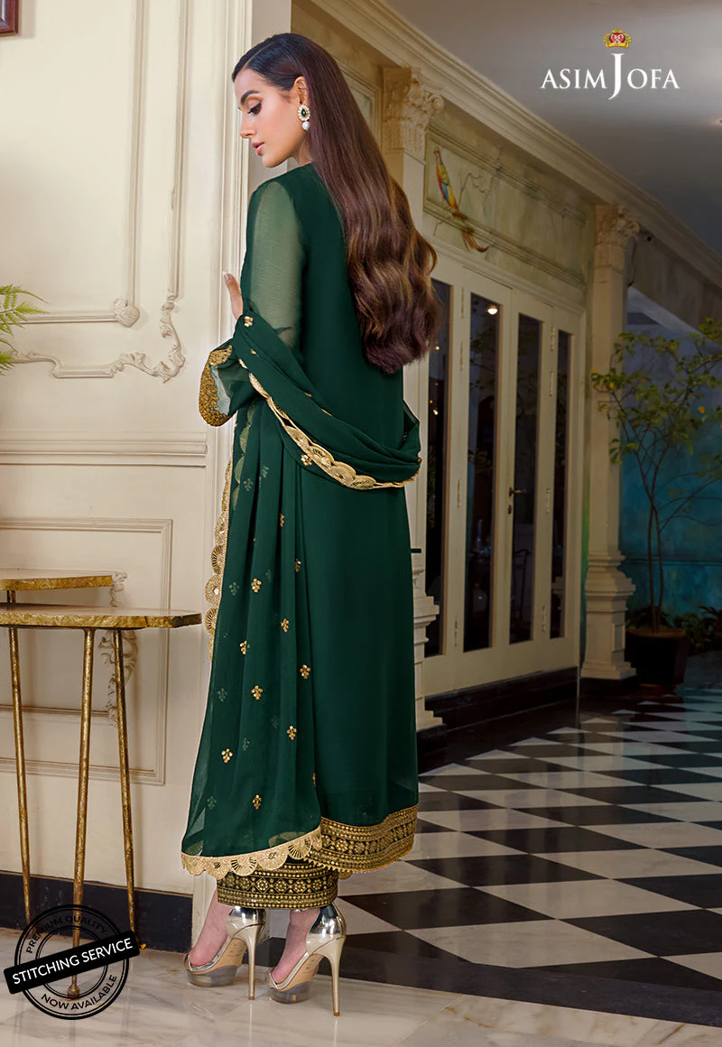 Asim Jofa Iqra/Minal Edit Ajim-03 Embroidered Chiffon 3 Pcs - Image 3