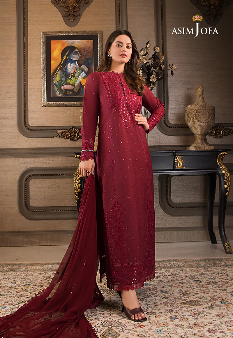 Asim Jofa Iqra/Minal Edit Ajim-06 Embroidered Cotton 3 Pcs - Image 4