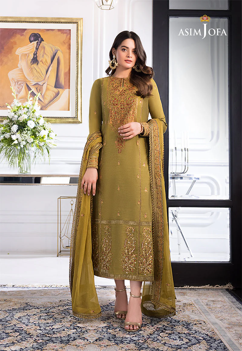 Asim Jofa Iqra/Minal Edit Ajim-08 Embroidered Paper Cotton 3 Pcs - Image 3