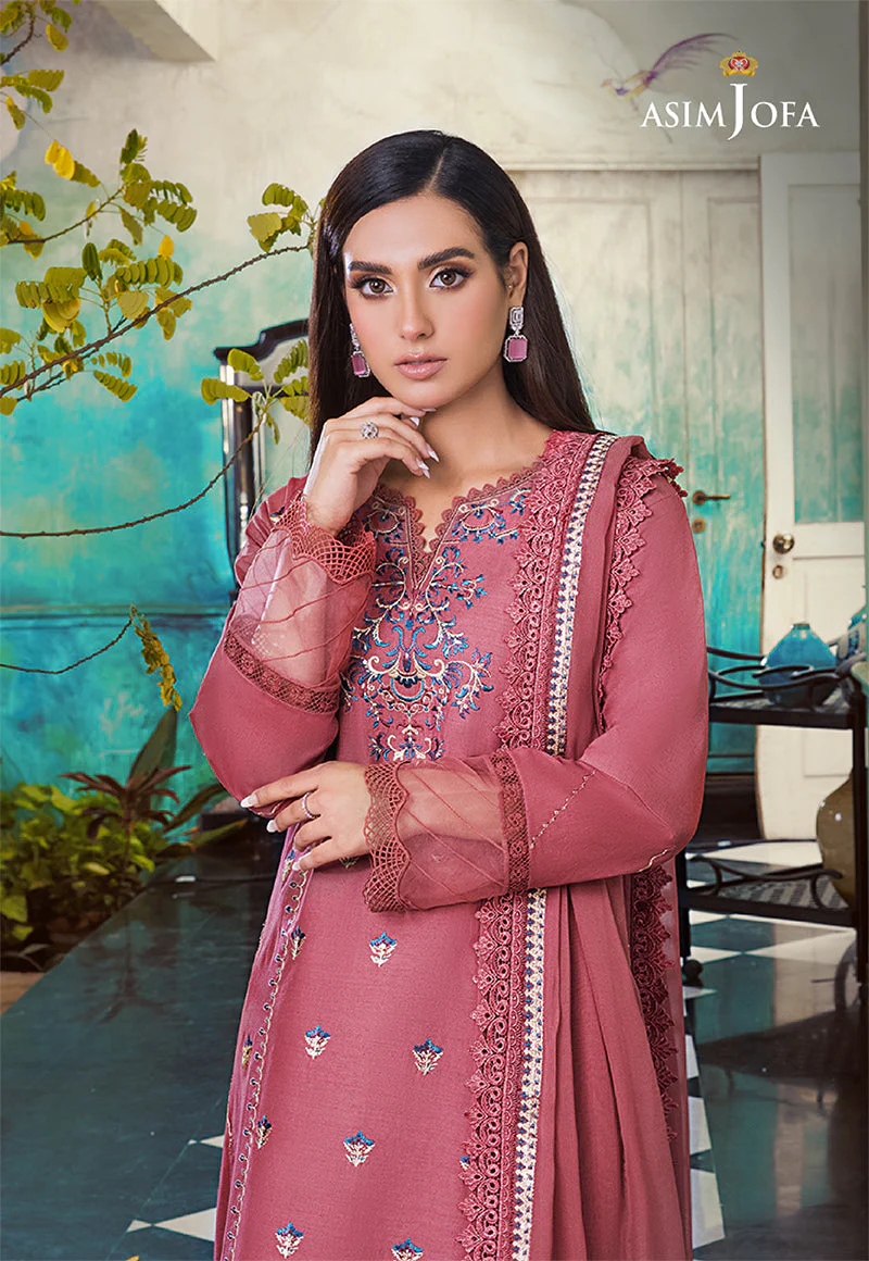 Asim Jofa Iqra/Minal Edit Ajim-23 Embroidered Cotton 3 Pcs - Image 4