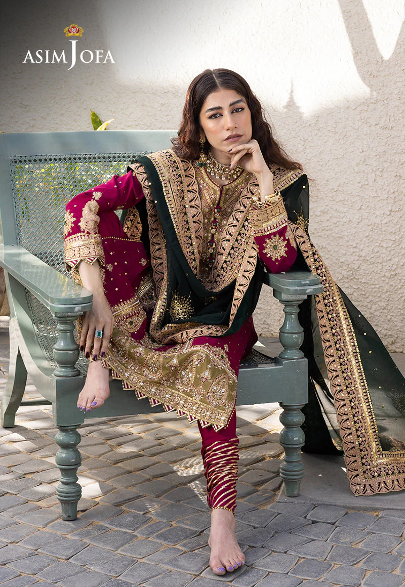 Asim Jofa Mera Haseen Jora - RTW Ajjh-10 Embroidered Raw Silk 3 Pcs - Image 12