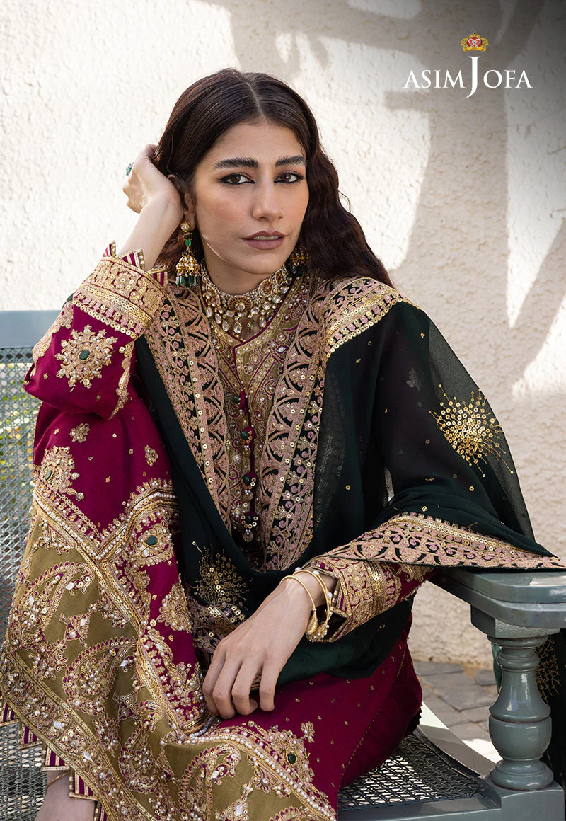 Asim Jofa Mera Haseen Jora - RTW Ajjh-10 Embroidered Raw Silk 3 Pcs - Image 14