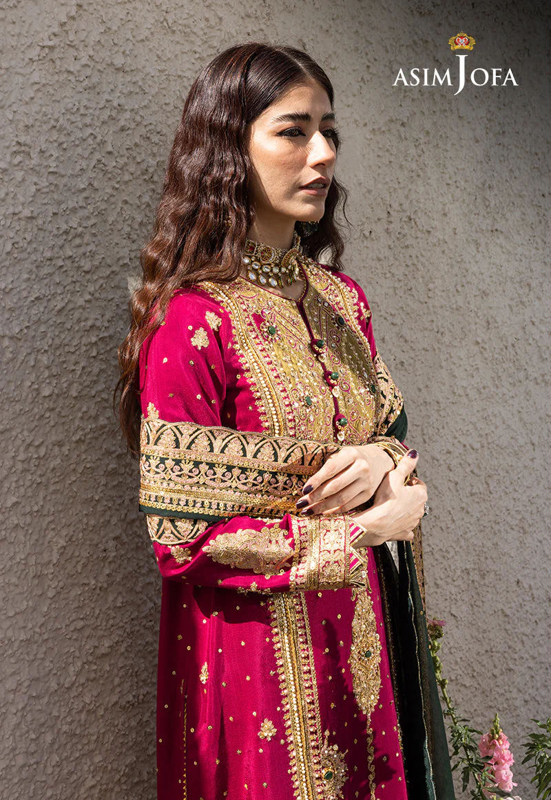 Asim Jofa Mera Haseen Jora - RTW Ajjh-10 Embroidered Raw Silk 3 Pcs - Image 6