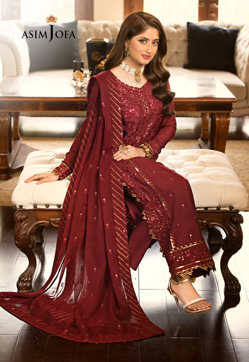 Asim Jofa Designers Limited Edition Ajjmd-15 Embroidered Stitched 3 Pcs - Image 4