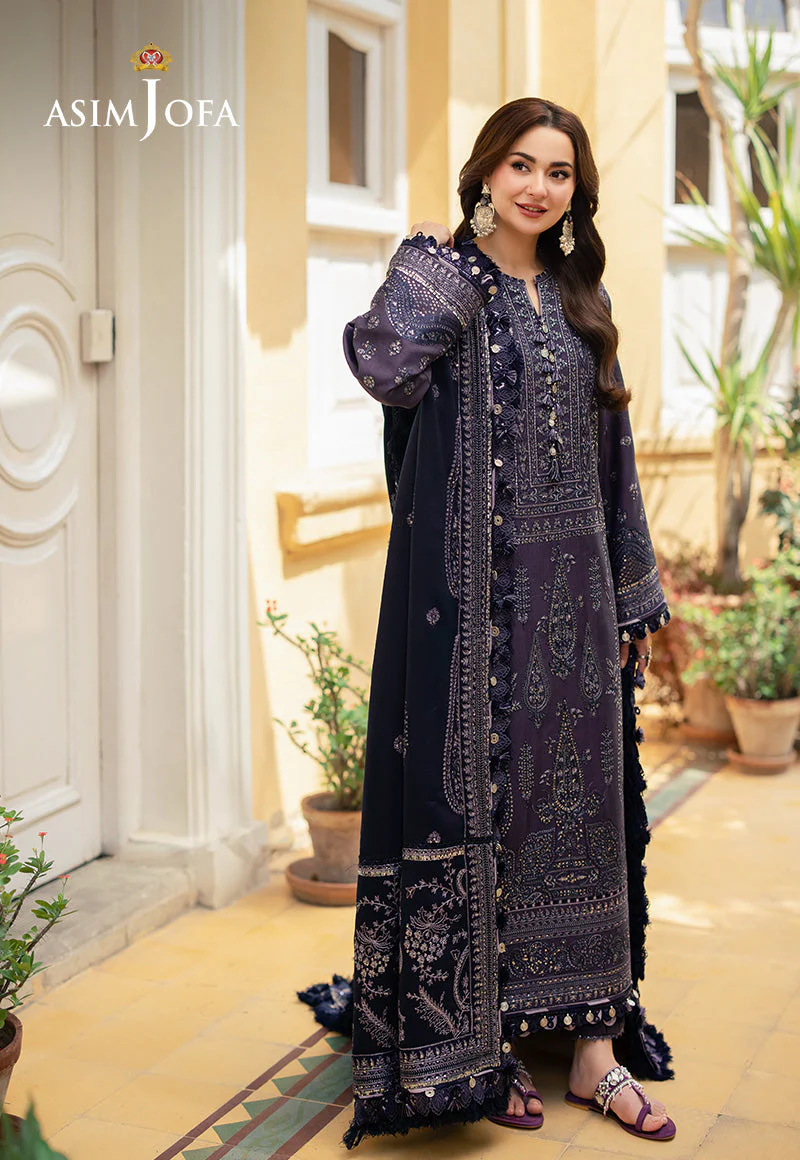 Asim Jofa Designers Limited Edition Ajkid-05 Embroidered Twill Stitched 3 Pc - Image 4