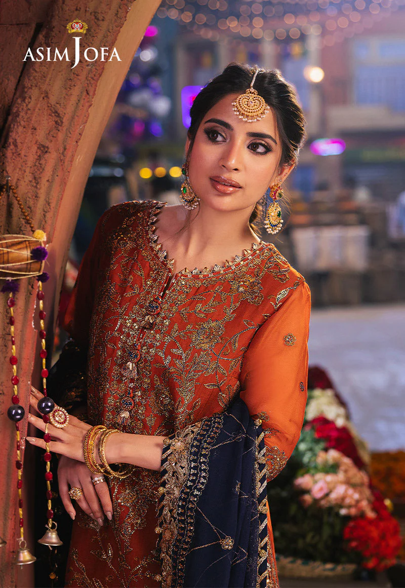 Asim Jofa Designers Limited Edition Ajkkd-10 Embroidered Chiffon 3 Pcs - Image 7