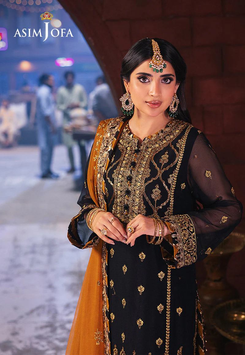 Asim Jofa Designers Limited Edition Ajkkd-15 Embroidered Chiffon 3 Pcs - Image 2
