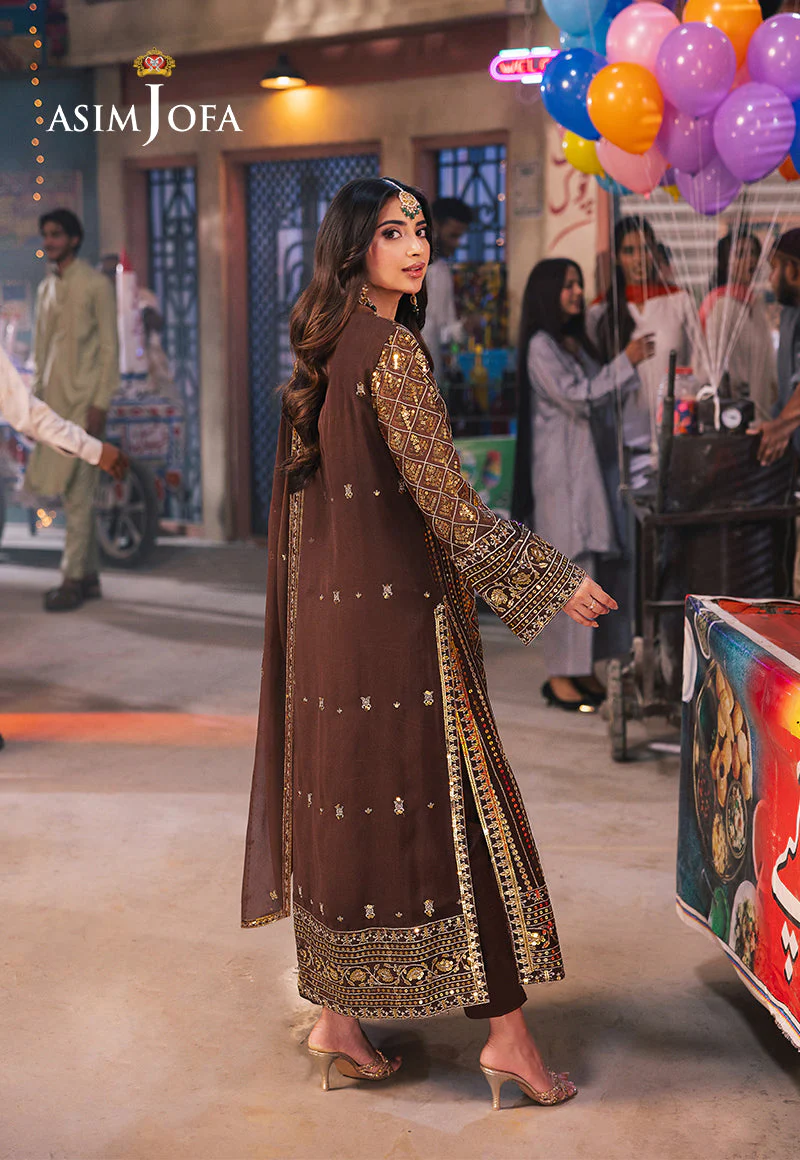 Asim Jofa Chamkeeli Pret Ajkkb-30 Embroidered Chiffon Stitched 3 Pcs - Image 2