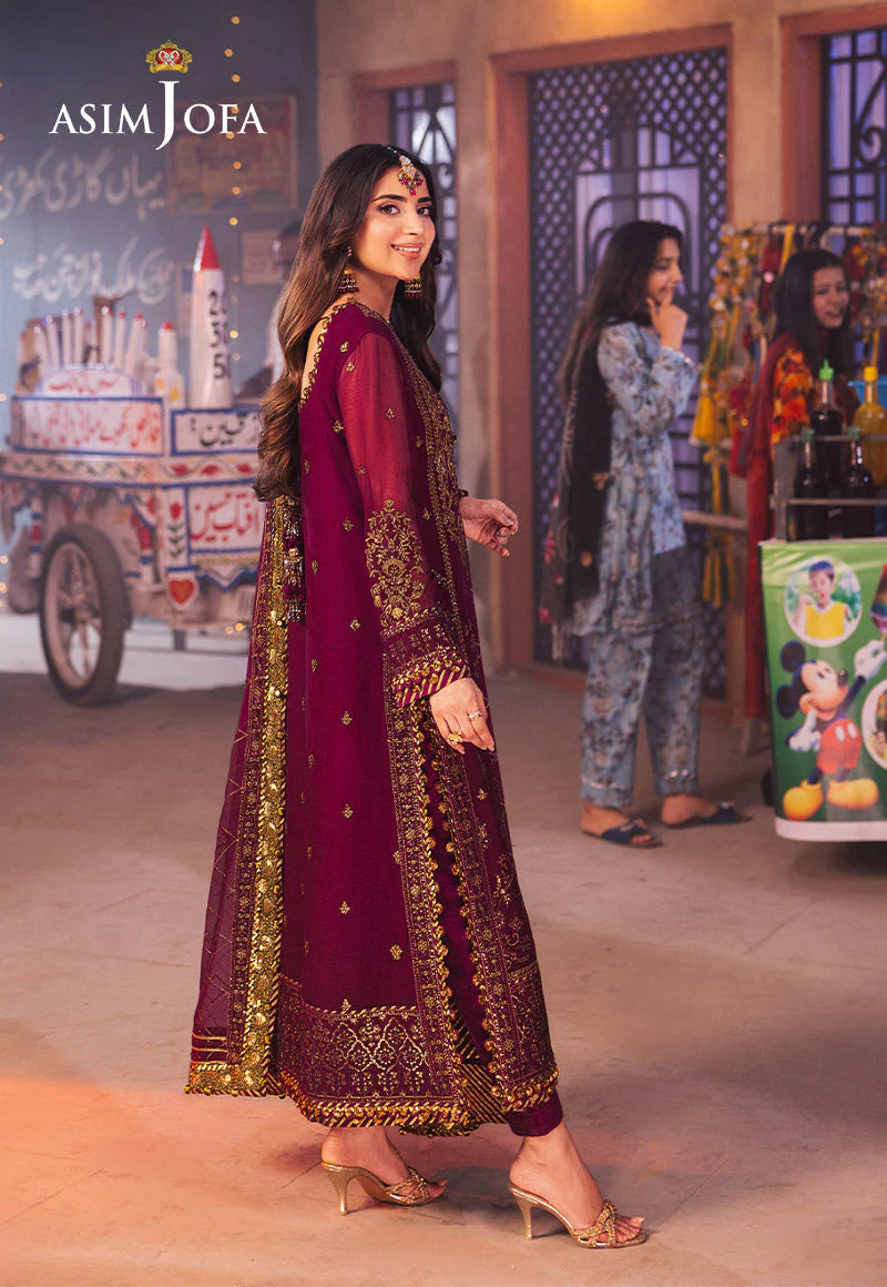 Asim Jofa Designers Limited Edition Ajkkd-18-Xs Embroidered Chiffon 3 Pcs - Image 10