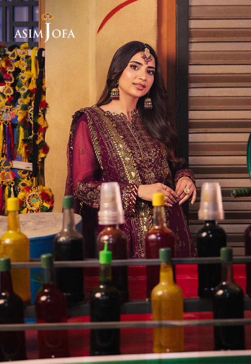 Asim Jofa Designers Limited Edition Ajkkd-18-Xs Embroidered Chiffon 3 Pcs - Image 6
