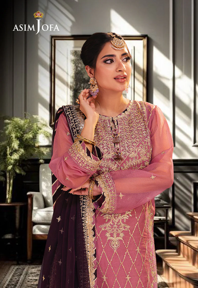 Asim Jofa Designers Limited Edition Ajkkd-24-Xs Embroidered Chiffon 3 Pcs - Image 2