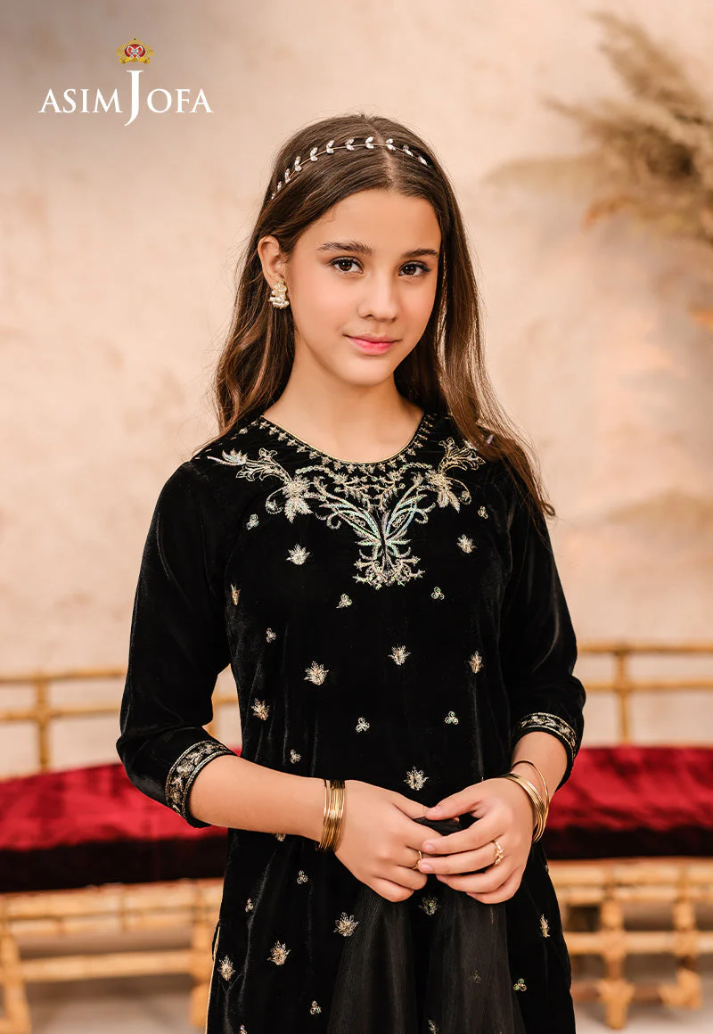 Asim Jofa Velvet Kids Pret Ajkv-01 Embroidered Velvet 3 Pcs - Image 5