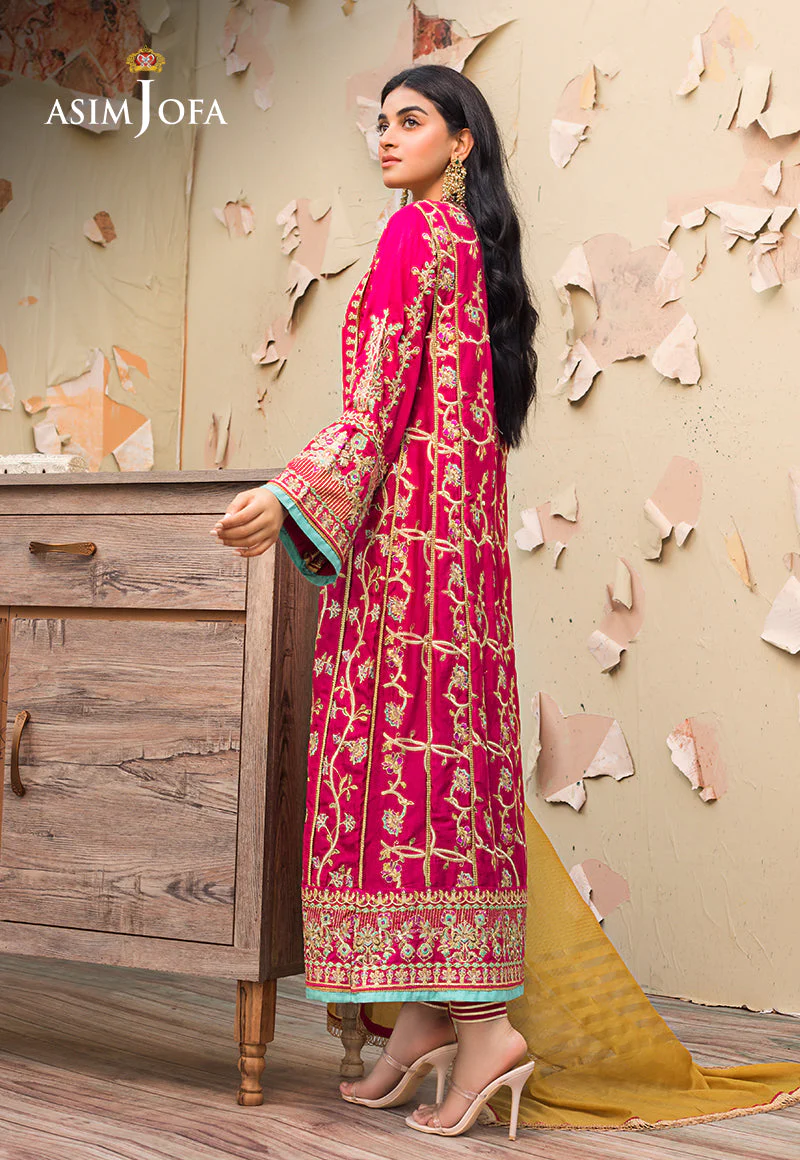 Asim Jofa Limited Edition Vol-1 2021 Ajle-05 Embroidered Cotton Net 3 Pcs - Image 2