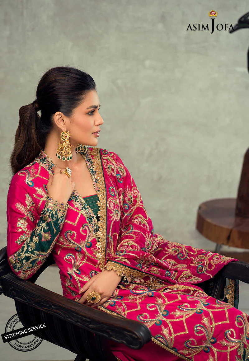 Asim Jofa Designers Limited Edition Ajled-17 Embroidered Stitched 3 Pcs - Image 8
