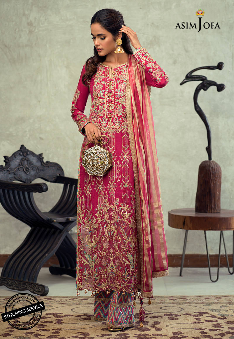 Asim Jofa Limited Edition Vol-1 2021 Ajle-23 Embroidered Chiffon 3 Pcs - Image 4