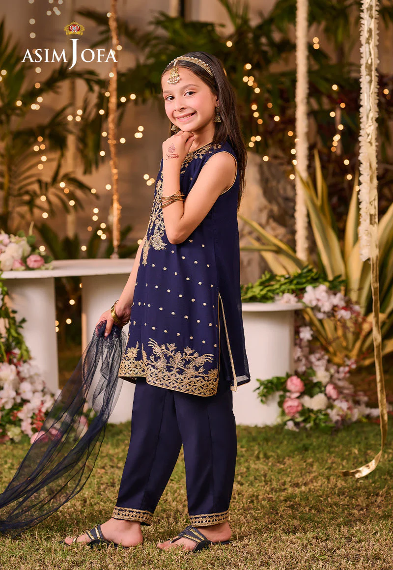 Asim Jofa Kids Pret Ajlk-03 Embroidered Poly Chiffon 3 Pcs - Image 5