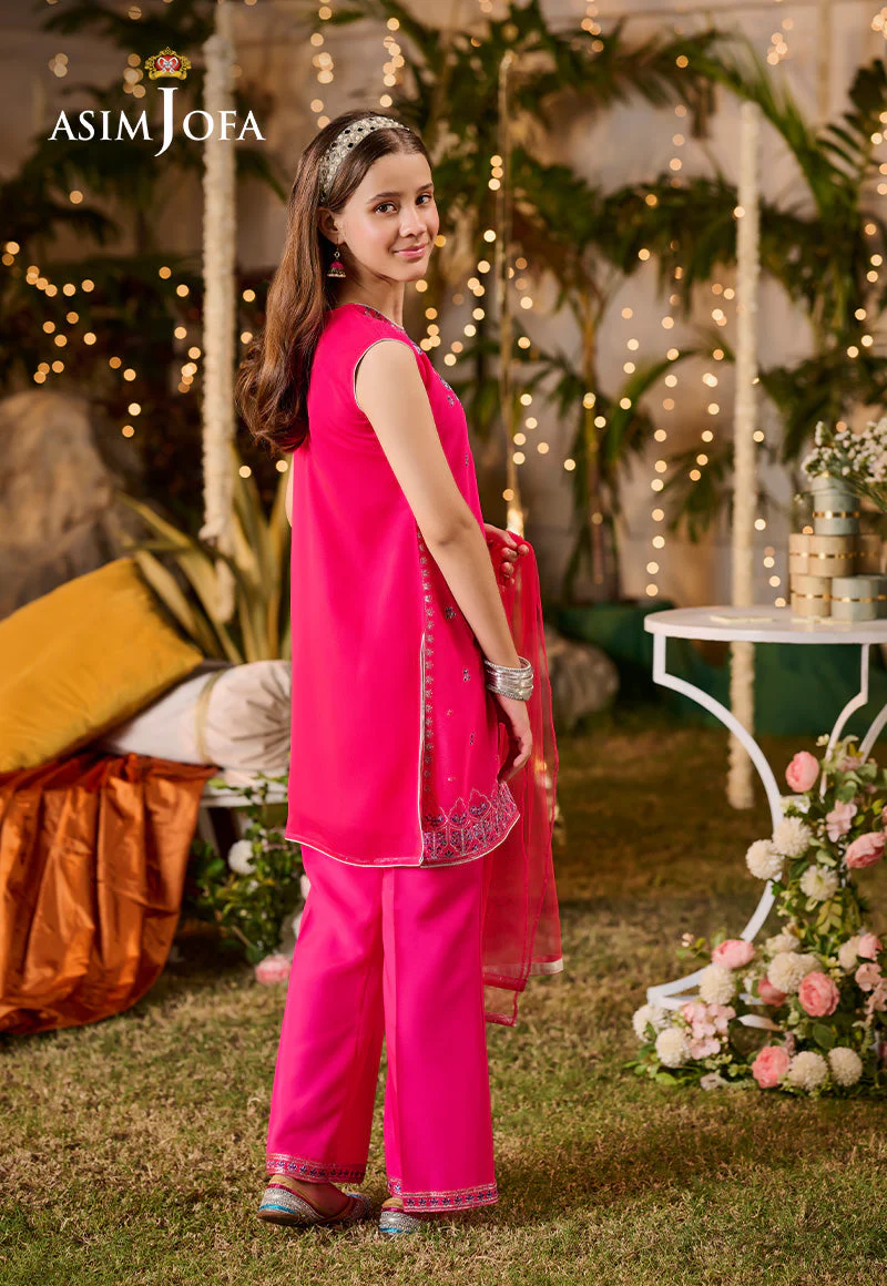 Asim Jofa Kids Pret Ajlk-04 Embroidered Poly Chiffon 3 Pcs - Image 2