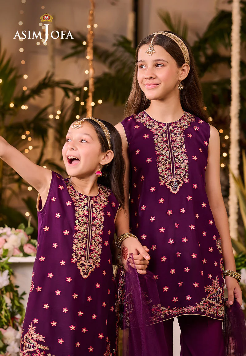 Asim Jofa Kids Pret Ajlk-08 Embroidered Poly Chiffon 3 Pcs - Image 5