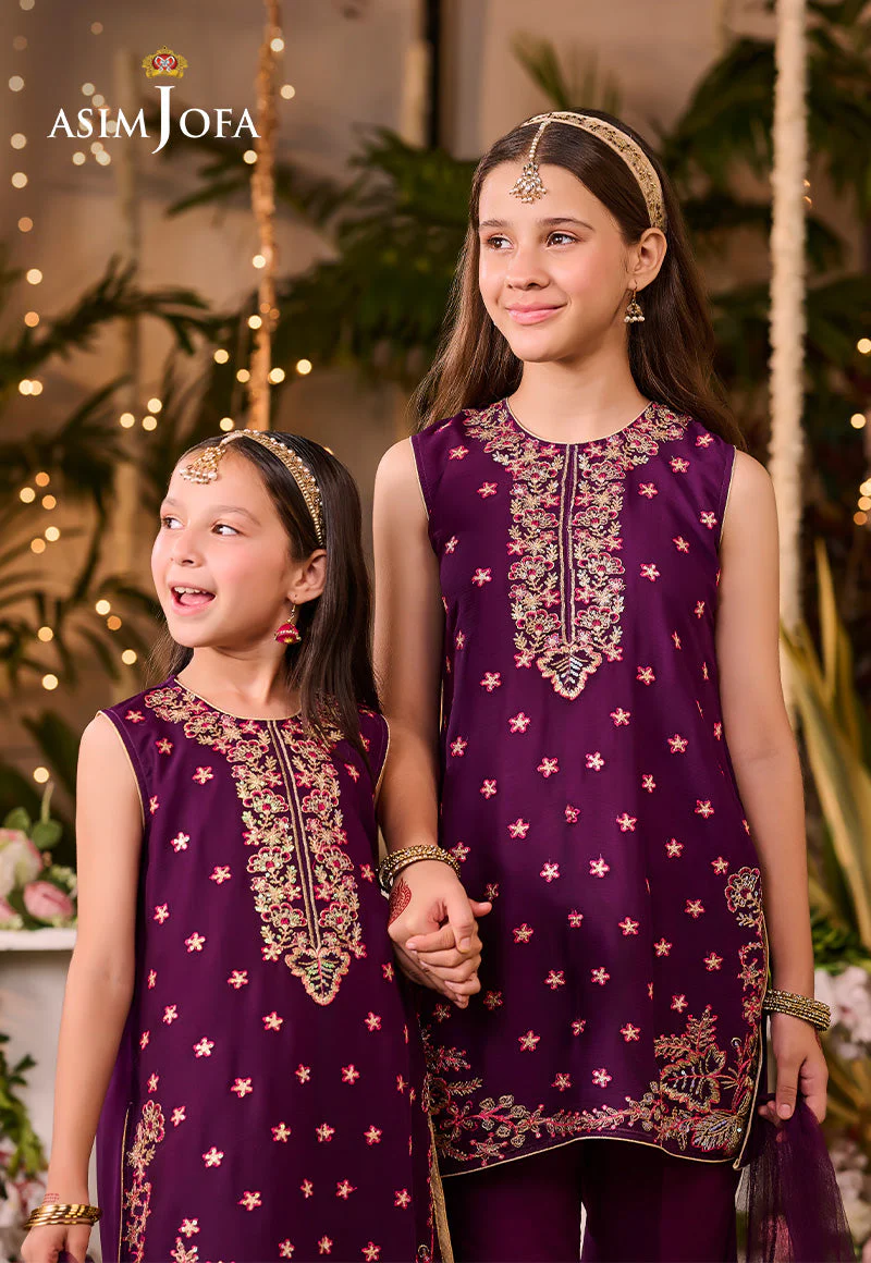 Asim Jofa Kids Pret Ajlk-08 Embroidered Poly Chiffon 3 Pcs - Image 7