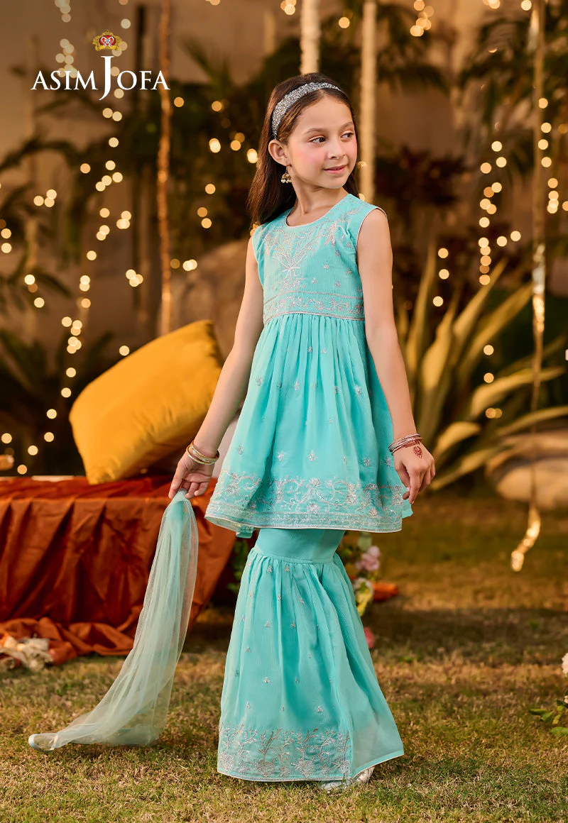 Asim Jofa Kids Pret Ajlk-10 Embroidered Poly Chiffon 3 Pcs - Image 8