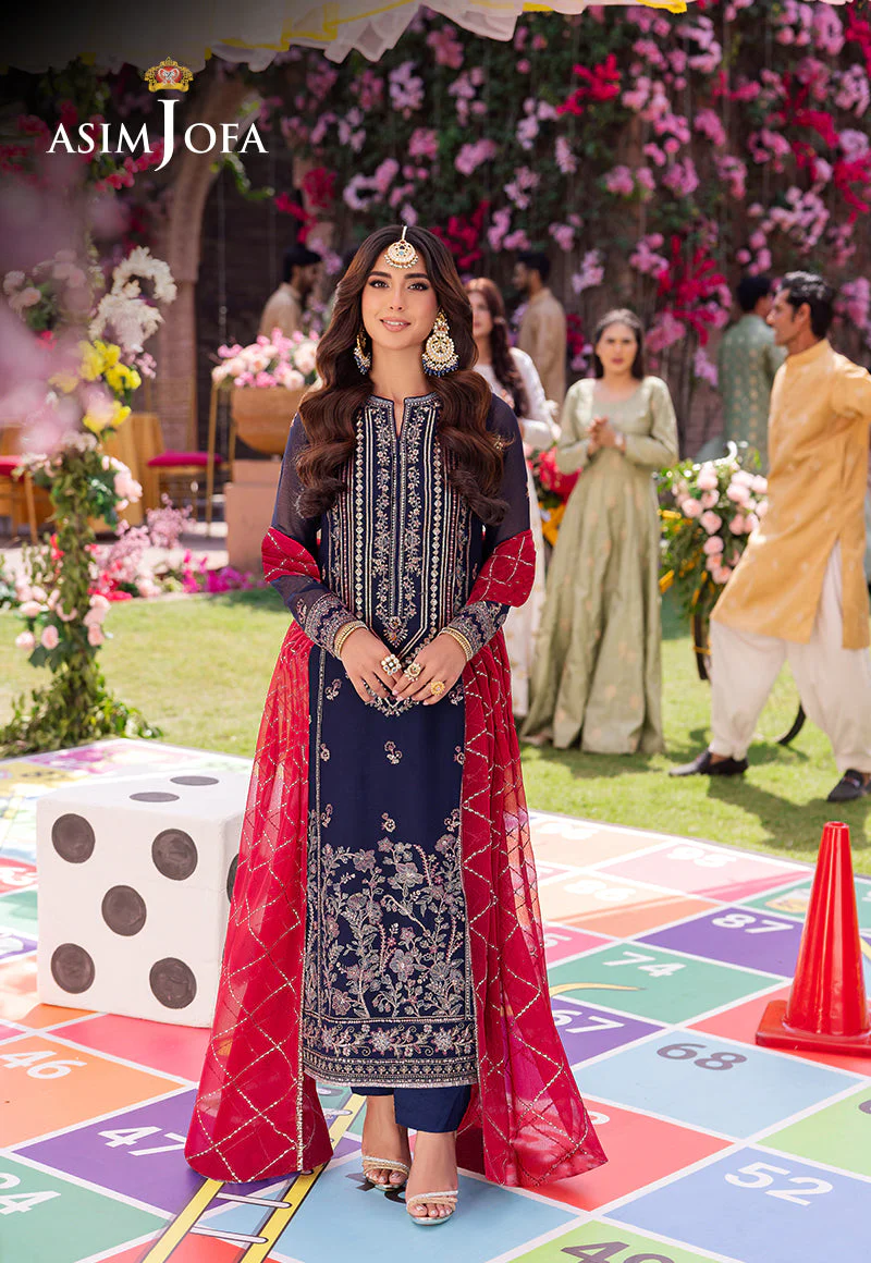 Asim Jofa Jag Mag Pret Ajmjb-07 Embroidered Chiffon Stitched 3 Pcs