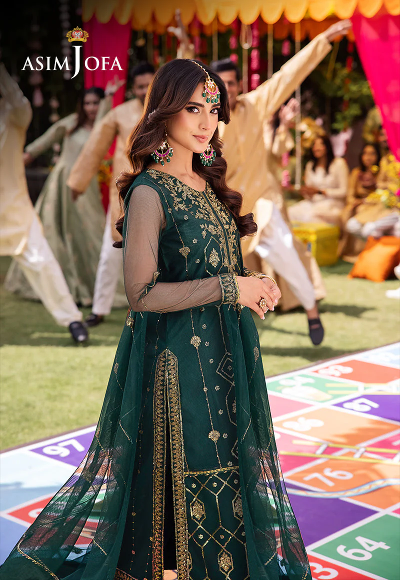 Jag Mag By Asim Jofa Ajmjb-23 Emb Net Stitched 3 Pcs - Image 2